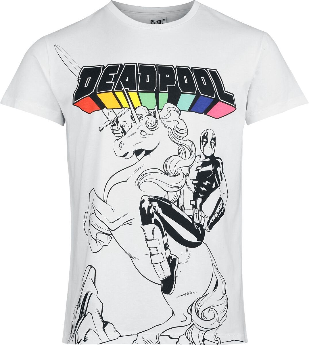 Deadpool Unicorn Heren T-shirt - wit - XL