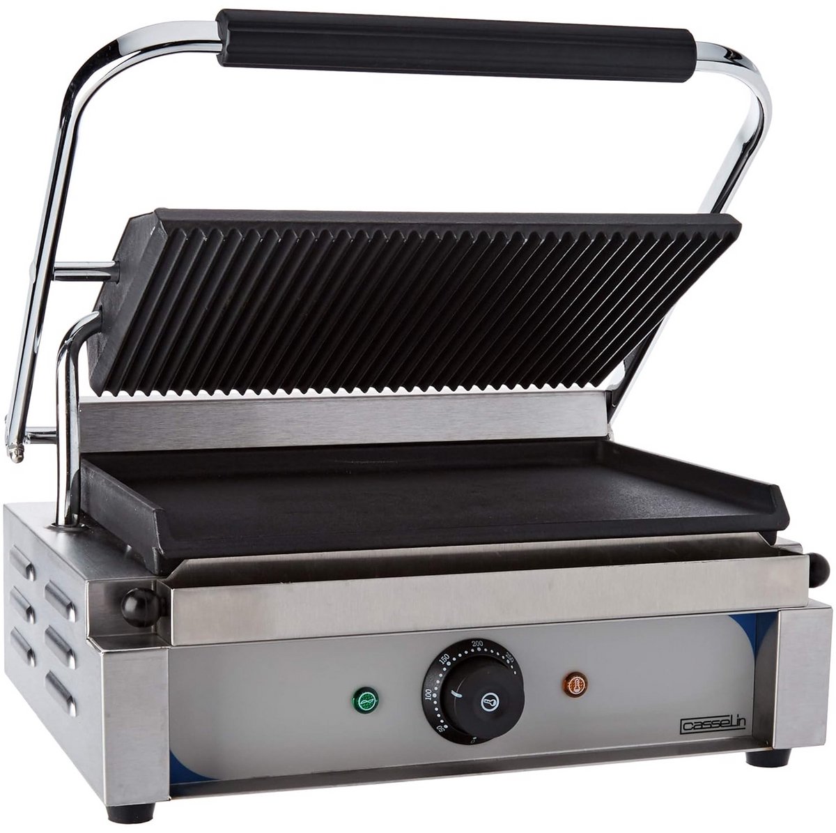Professionele Contactgrill Ribbel & Glad - Panini Pers met RVS Behuizing