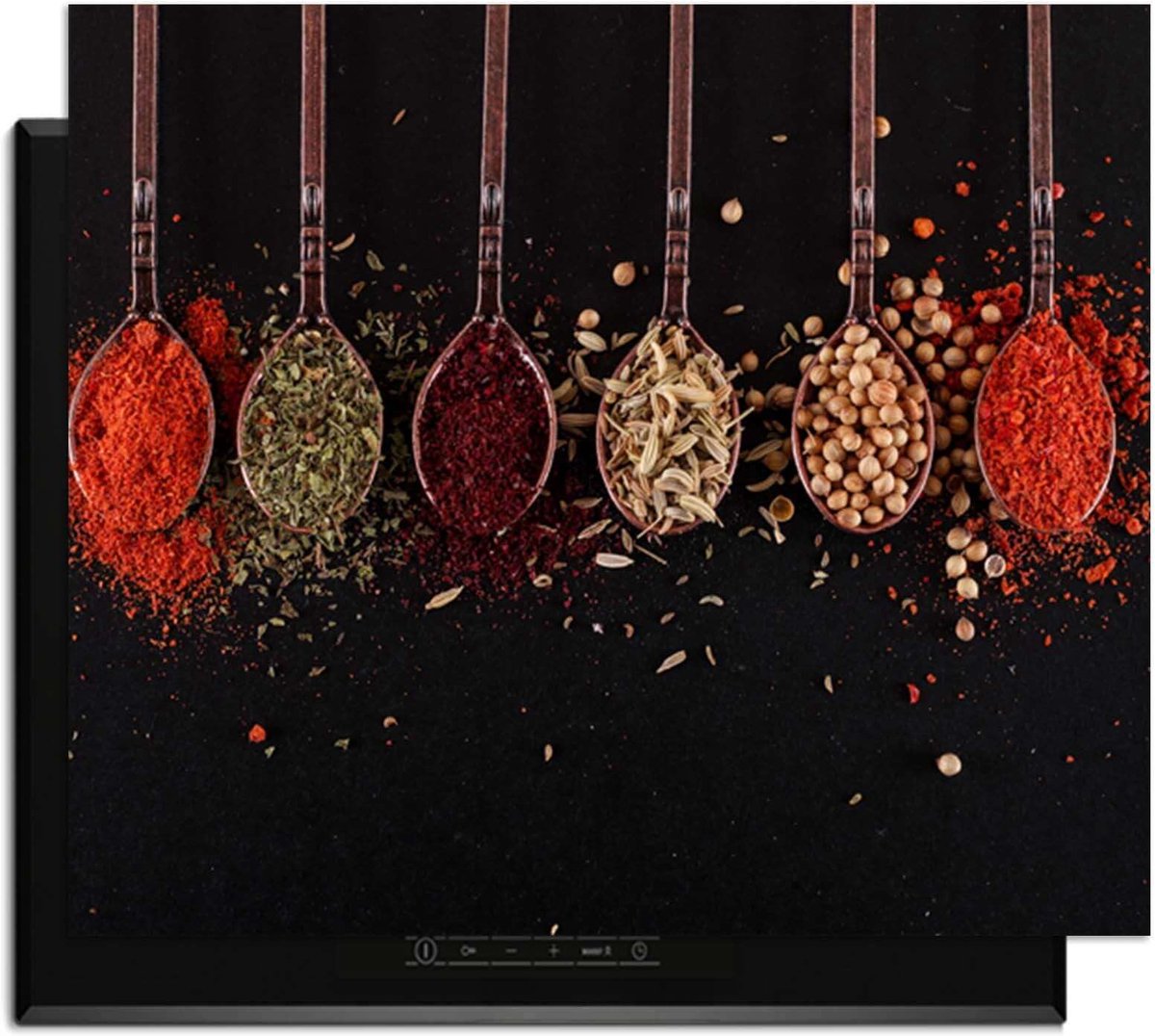KitchenArt - Herb & Heat - Inductie Beschermer - 65x52 cm - Kookplaat Beschermer - Luxe Afdekplaat Inductieplaat - Anti-slip & Oprolbaar - Beschermmat Inductiekookplaat