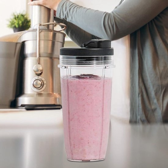 Cosensi - Deksel Vervangende Accessoires voor Juicer met To Go Deksels, Blender Cups, Compatibel met Nutri Ninja - Optimaliseer Gezondheid en Gemak — afbeelding 4