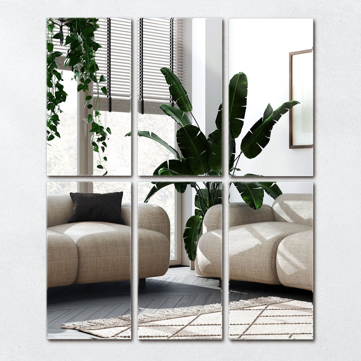 Wallfluent Plakspiegel 30x30 cm - 6 stuks - Tegelspiegel - Zelfklevende Spiegel Tegels - S