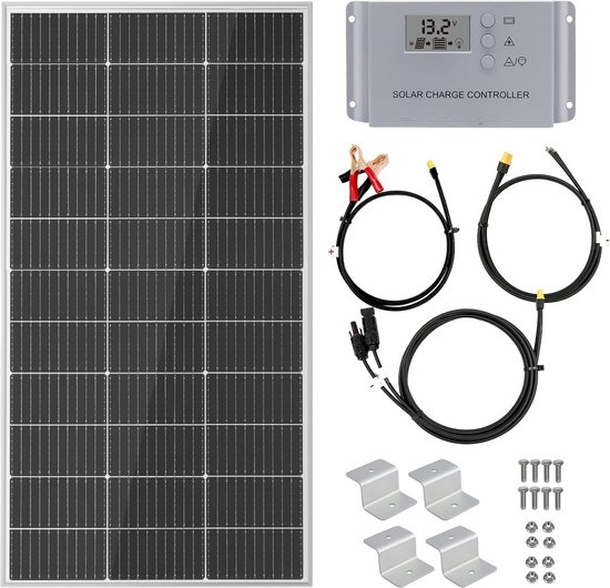 100W Monokristallijn Zonnepaneel Set voor 12V Off-Grid Systemen - Camper, Boot & Huis