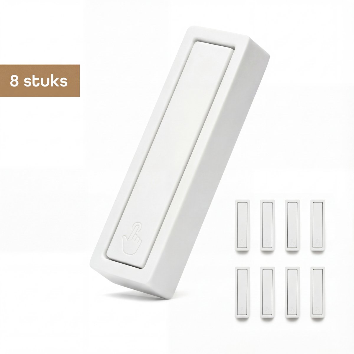 Baulk® - Ophanghaken – Jashaak – Muurhaak – Multifunctioneel – Buiten & binnen – Tot 15Kg – Minimalistisch – Wit – Klein – RVS – Modern - 8 stuks