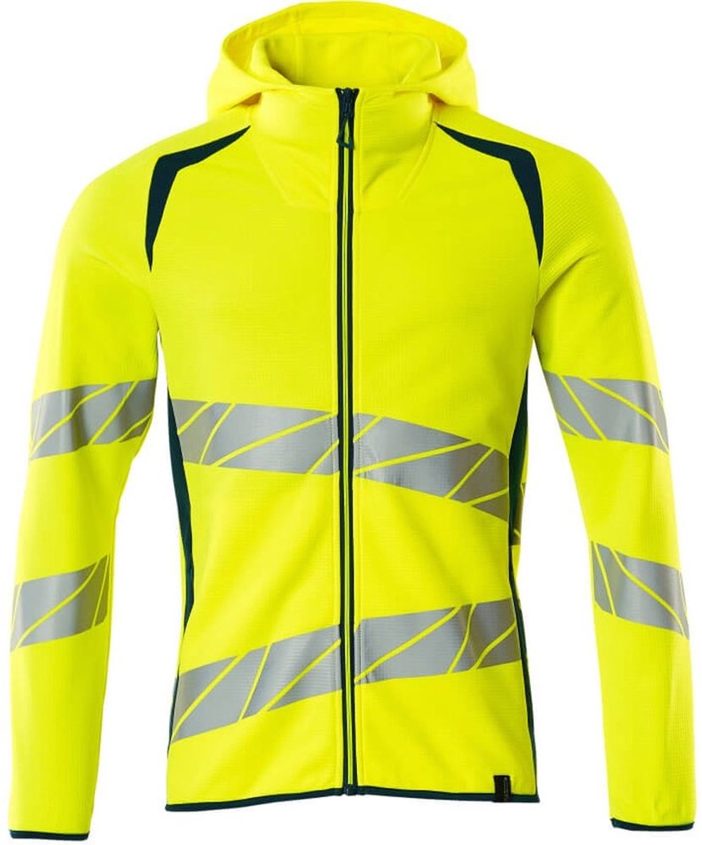 Mascot Accelerate Safe Capuchontrui met rits 19284-781 - hi-vis geel/donkerpetrol - 3XL