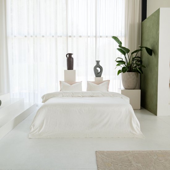 Kayori Koko Dekbedovertrek Katoen & Tencel - 260x200-220 +2 slopen - Lits-jumeaux - Offwhite