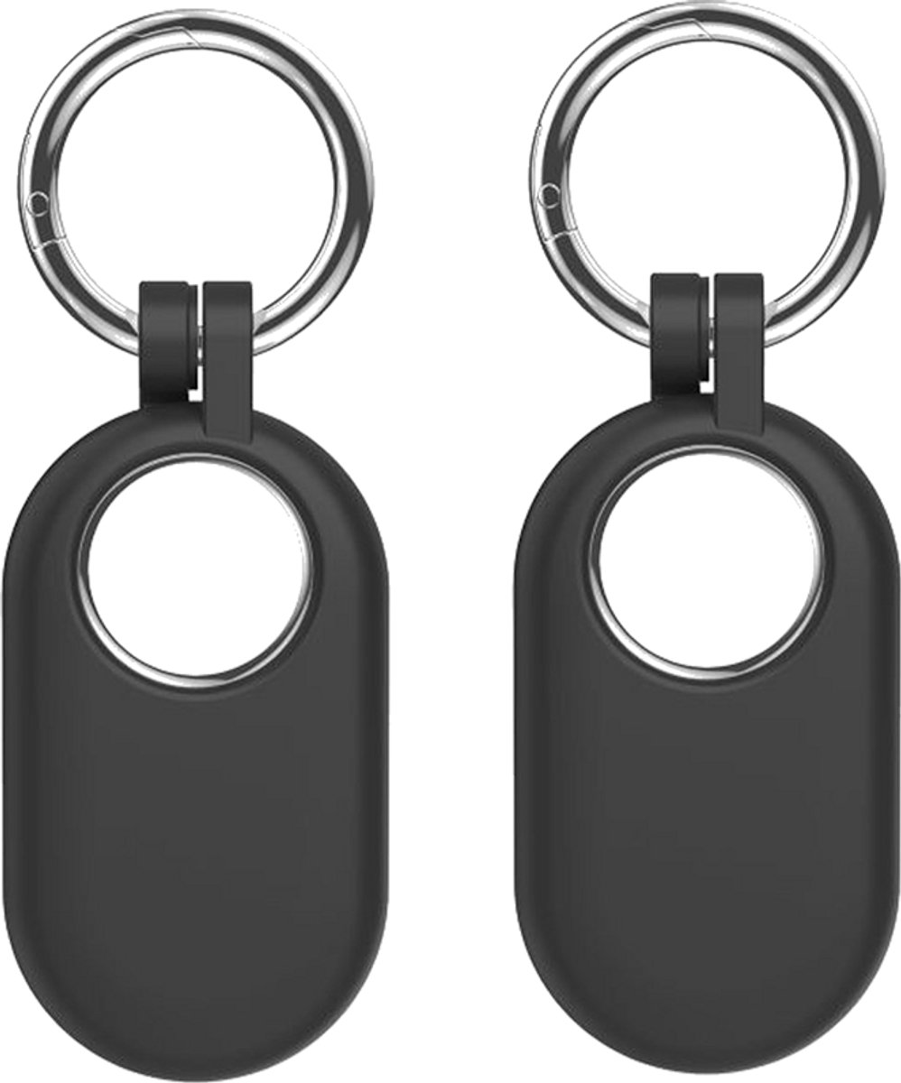 Sleutelhanger geschikt voor Samsung SmartTag 2 - Taghouder - Siliconen - Zwart - 2 stuks - CHPN