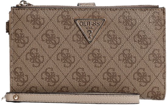 GUESS porte-monnaie Laurel II SLG Double Zip Organizer Latte Logo beige