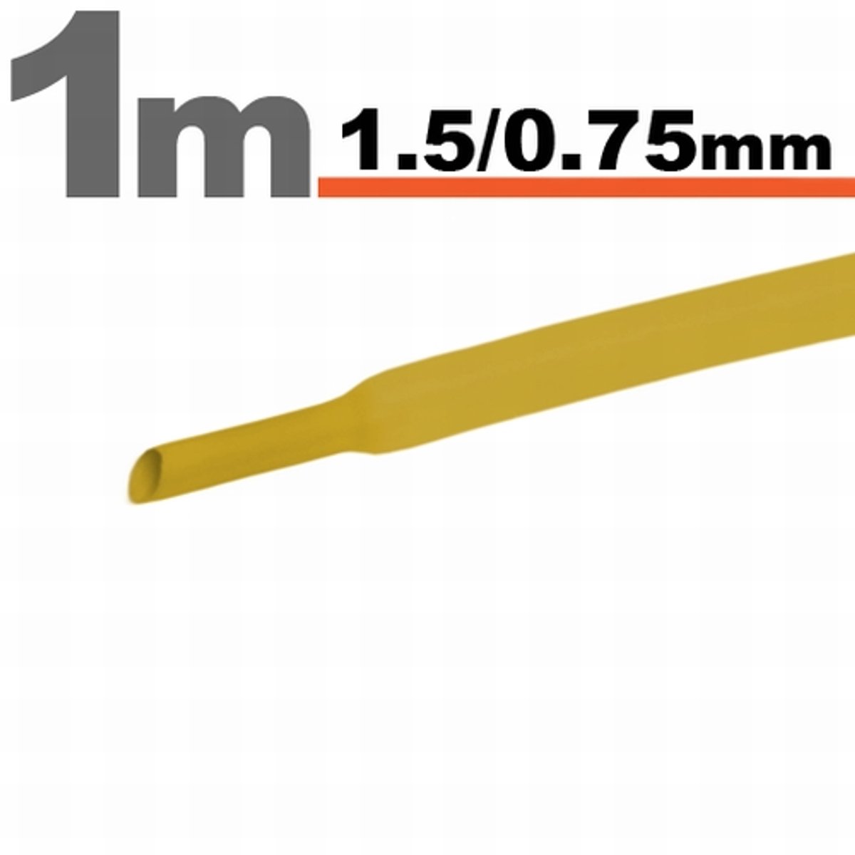 20× 1 Meter Krimpkous Geel 1,5 / 0,75 mm – 20 Stukken Van 1 Meter – Warmtekrimpbuis Voor Isolatie En Kabelbescherming – Geschikt Voor Elektrische Installaties En Reparaties [11019S]
