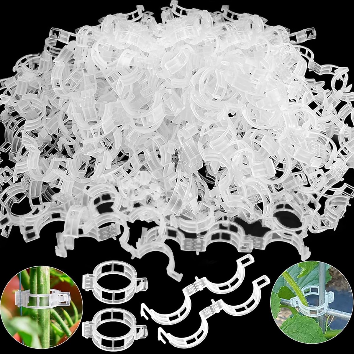 Famanu – Plantenclips voor klimplanten - 200 stuks klemmen voor planten - klimhulp - tomaten - trellis - klemmen voor planten