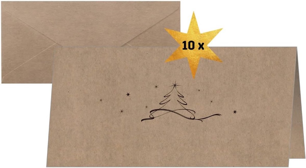 Kerstkaarten Kerstboom DL Inclusief Enveloppen Set van 10