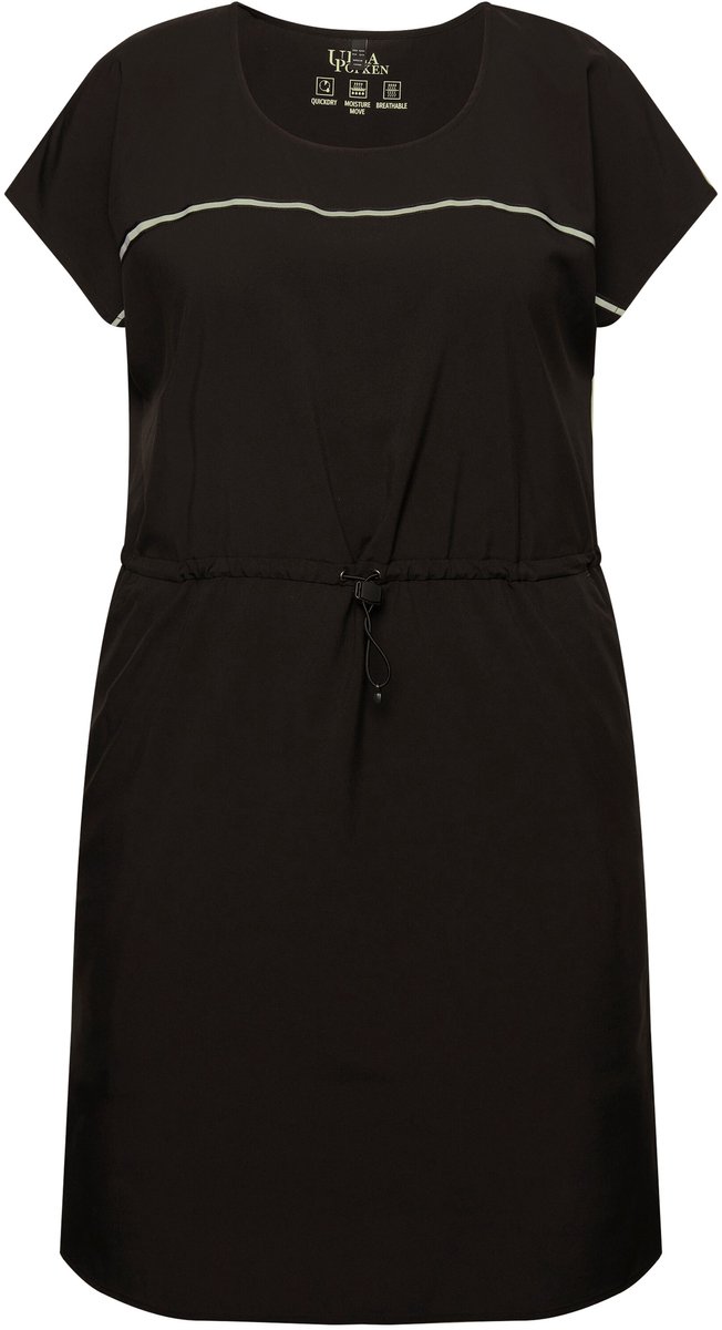 Ulla Popken Dames - Outdoor-jurk sneldrogend ronde hals mouwloos - Zwart - Maat 54+