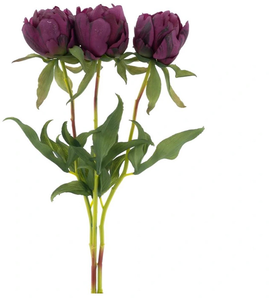Kunstbloem Paeony Marlie Bundle Aubergine - 48 cm
