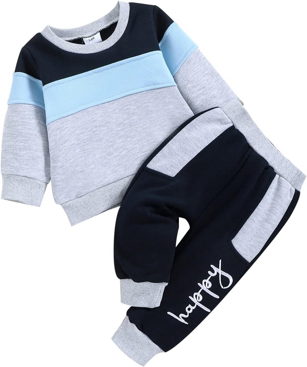 Set van 2 Broek en Trui voor Baby Jongen Herfst Winter Kleding