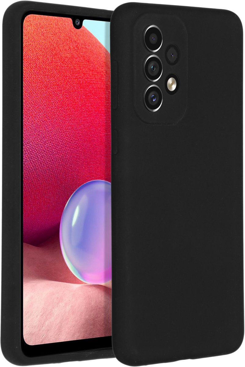 Accezz Liquid Silicone Backcover Samsung Galaxy A33 hoesje - Zwart