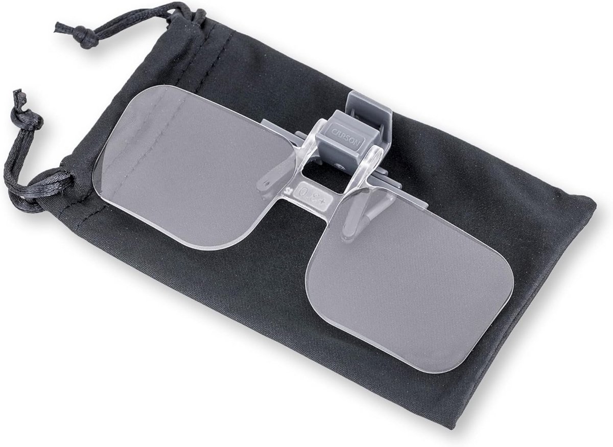 Clip-on Loep 2x Vergroting (+4.00 dioptrieën) Handsfree, Grijs