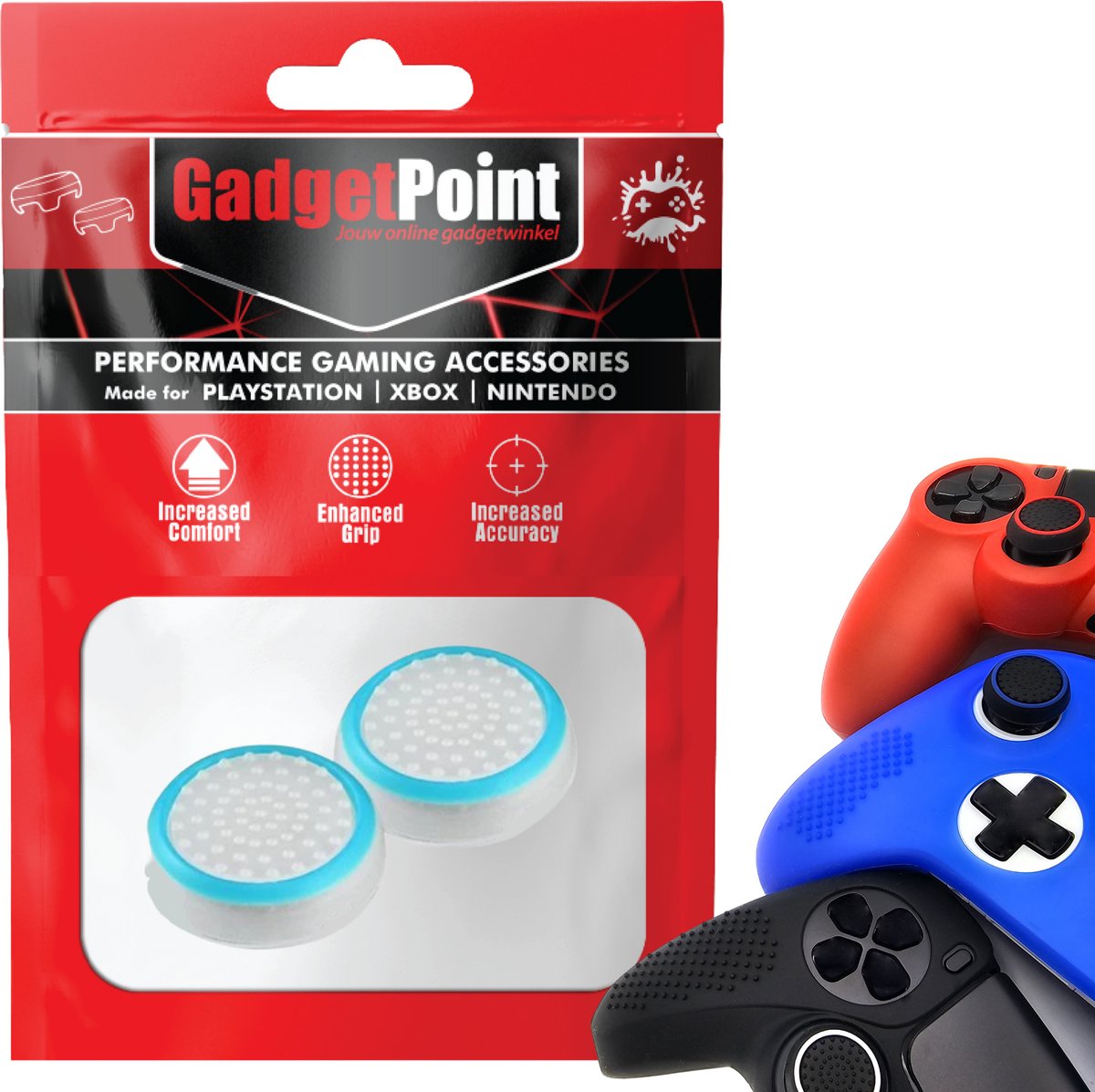 Bol.com Gadgetpoint - Thumb Grips voor PlayStation, PS5, Xbox X/S, One & Switch Pro Controller - Gaming Thumbgrips - Performance... aanbieding
