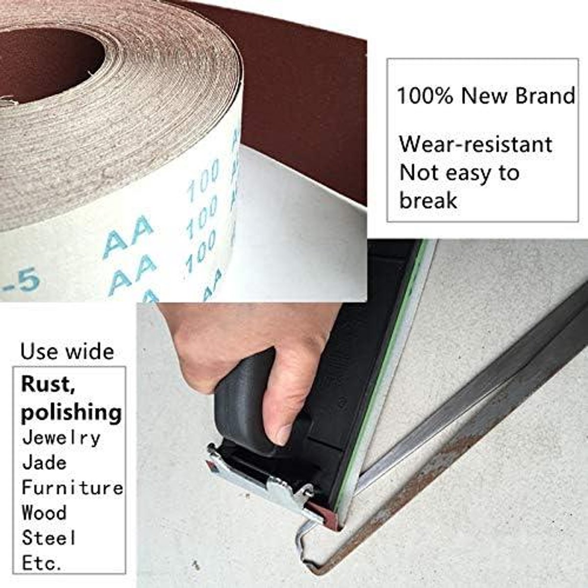 Allecta - Flexibele Emery Doek Rol 1 Meter voor Handmatig Schuren - Schuurpapier Slijpen Polijstgereedschap - Grits 80 tot 800 - Geschikt voor Contoured en Gebogen Oppervlakken