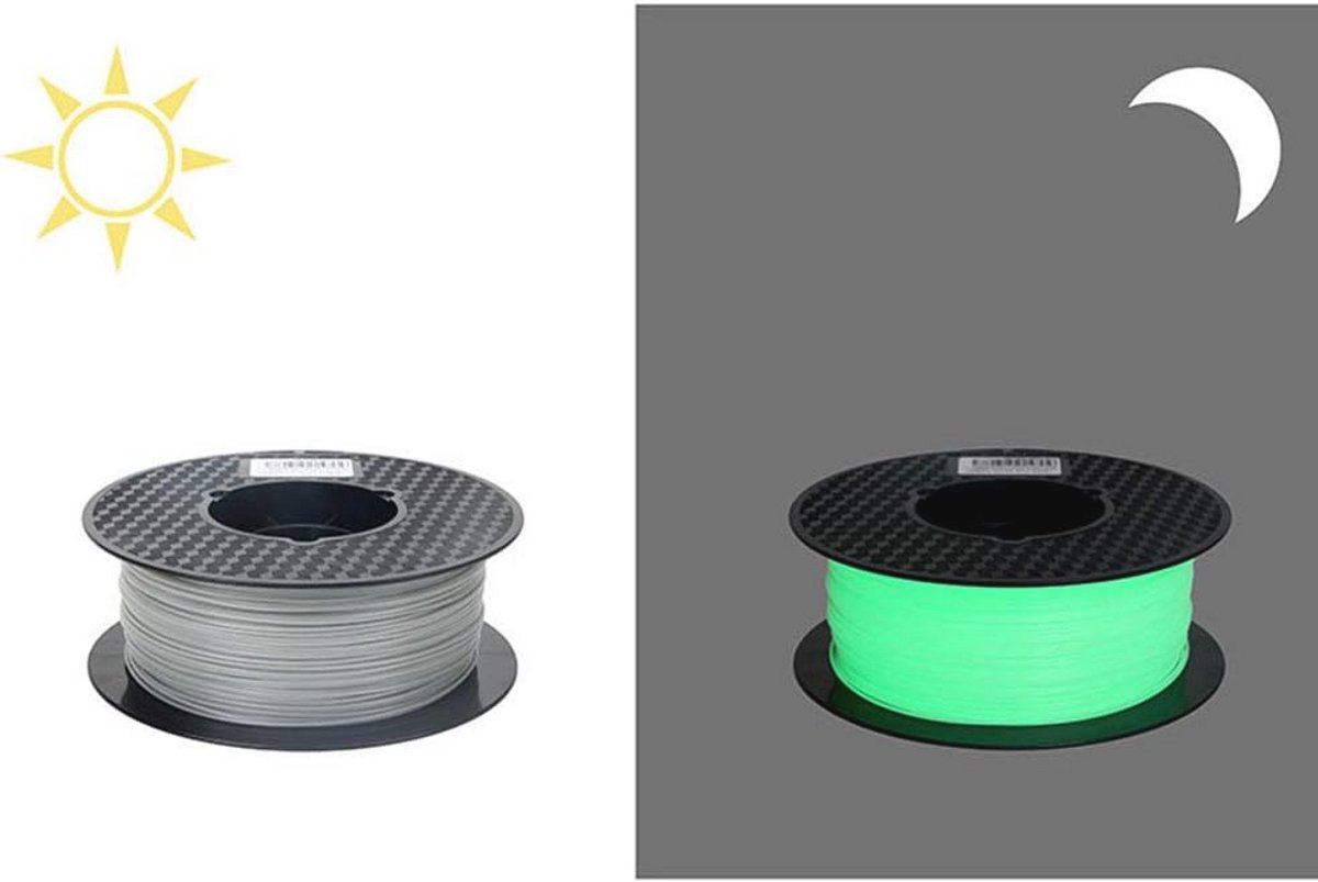 Glow in The Dark Green PETG Filament 1.75mm 1KG voor 3D Printing