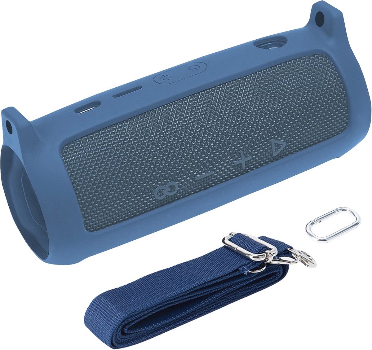 Siliconen Case voor Draagbare Bluetooth-luidspreker met Karabijnhaak en Schouderriem