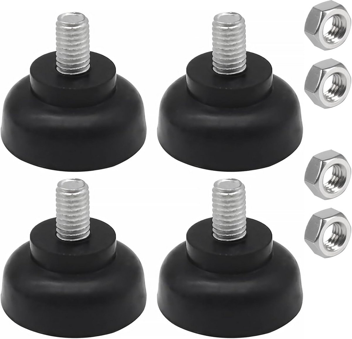Rubberen schroefbare pootjes voor meubels, 4 stuks, M8, antislip en vochtbestendig
