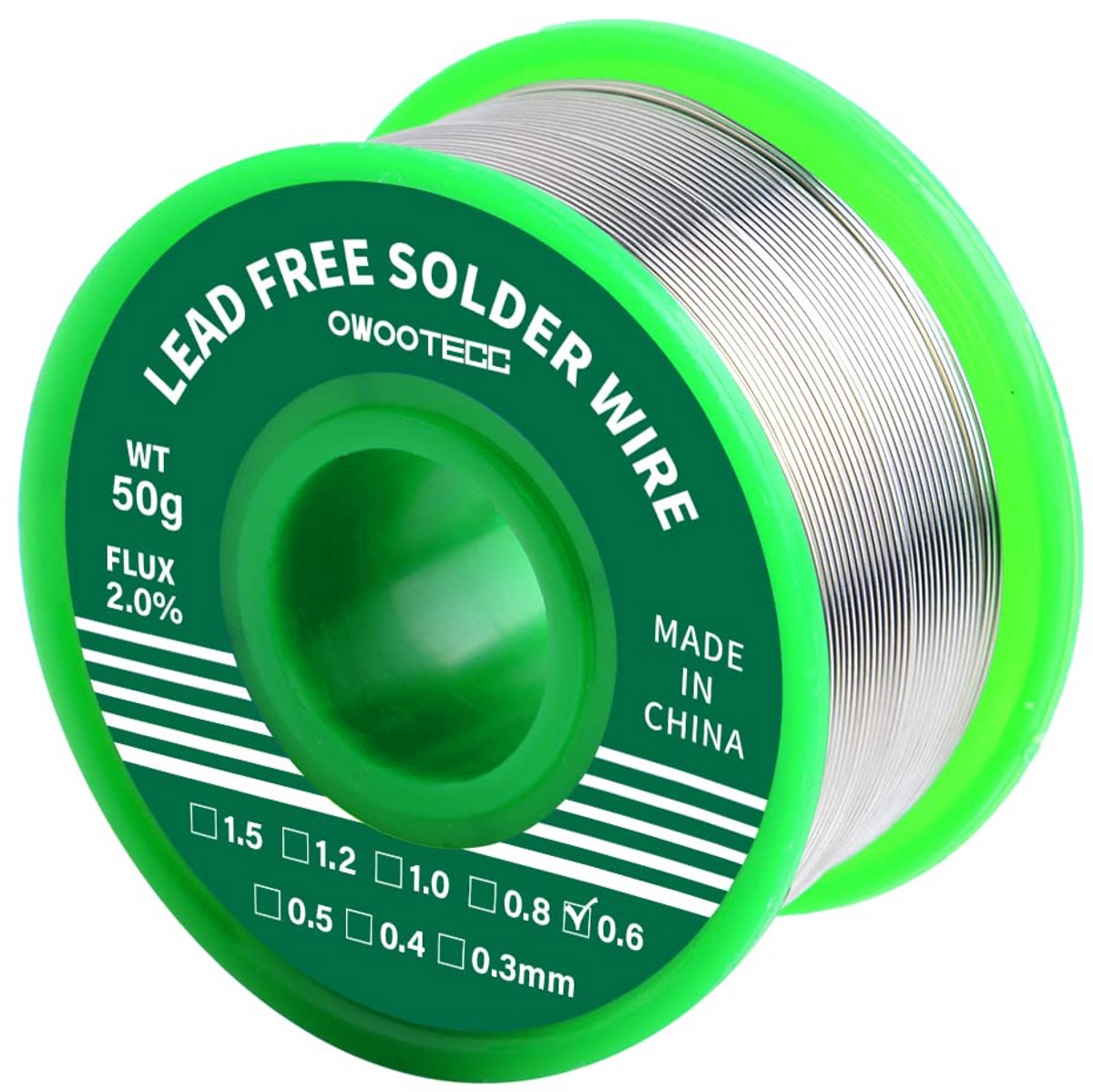 Loodvrije soldeerdraad met colofoniumkern voor elektrosolderen - Sn99,3 Cu0,7/0,6 mm, 50 g