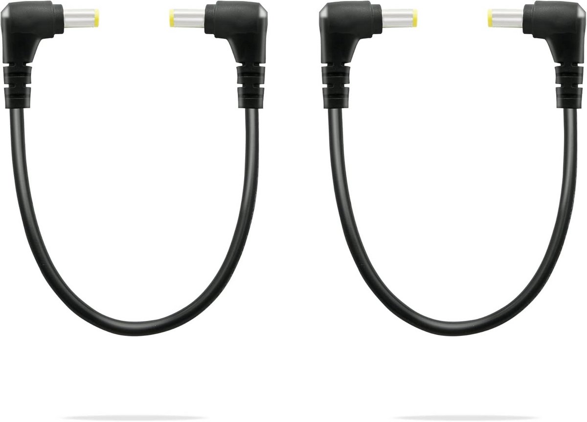 Haakse DC-stekker 5,5 mm x 2,5 mm - 90 graden adapter voor CCTV en monitoren (2 stuks)