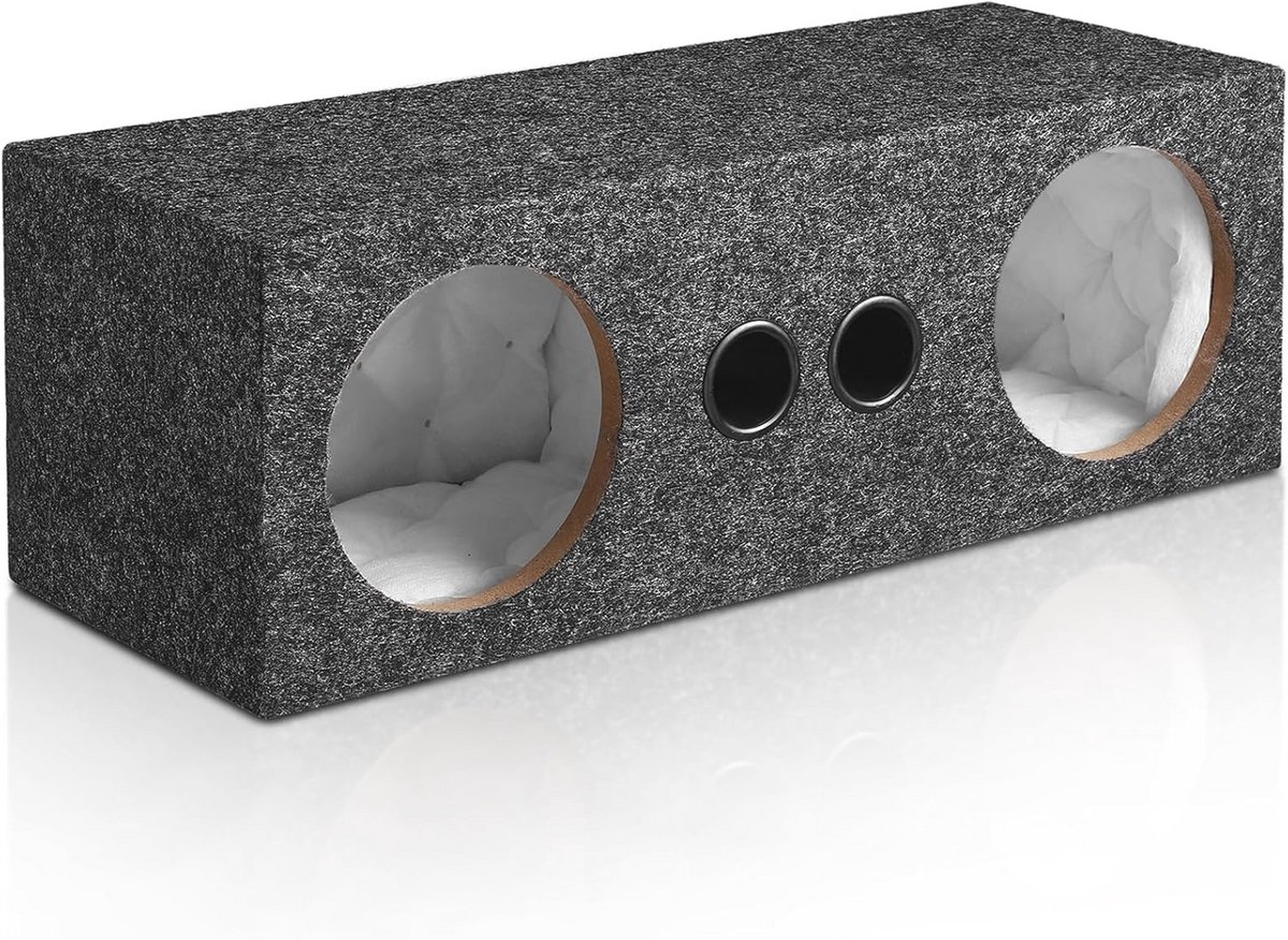 Dubbele 6,5 inch auto audio subwoofer behuizing met verzegeling en tapijtbedekking