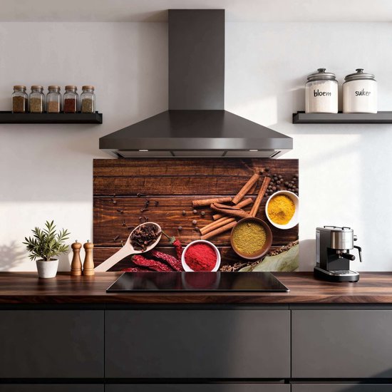 KitchenArt - Warm Spice Harmony Spatscherm - 70x50 cm - Spatscherm Achterwand Keuken - Spatwand Keuken