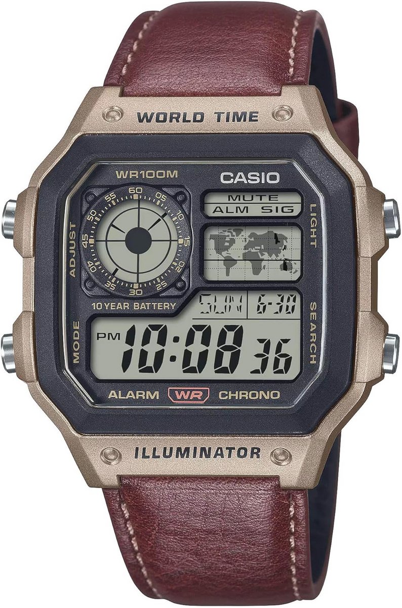 Casio Gemengd analoog kwartshorloge met armband van AE-1200WHL-5AVEF, riem