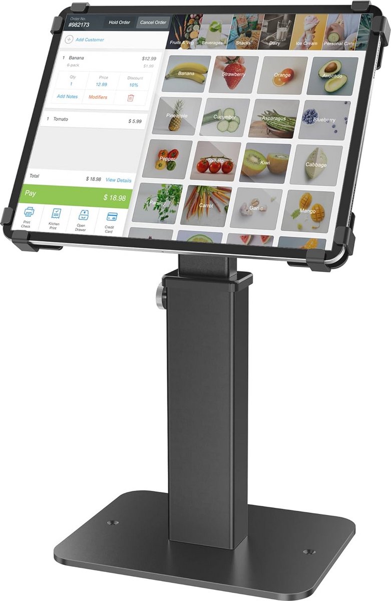 360° Draaibare Diefstal-Kasstandaard voor Tablets van 9,7 tot 13 Inch - Zwart