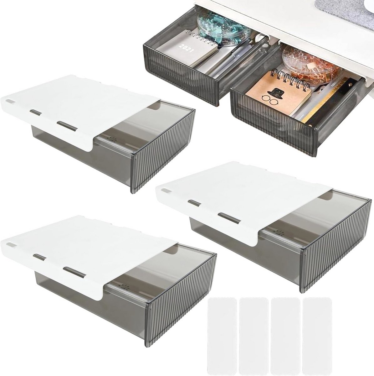 Multifunctionele Zelfklevende Lades voor Onder Bureau - 3 Stuks