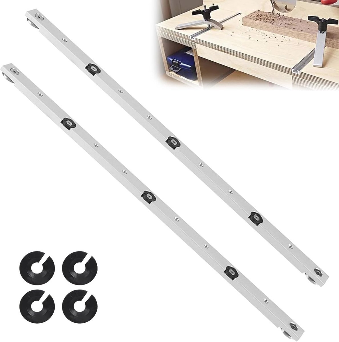 Verstelbare Mijter Bar Slider 450mm - Houtbewerking Accessoire voor Tafelzaag