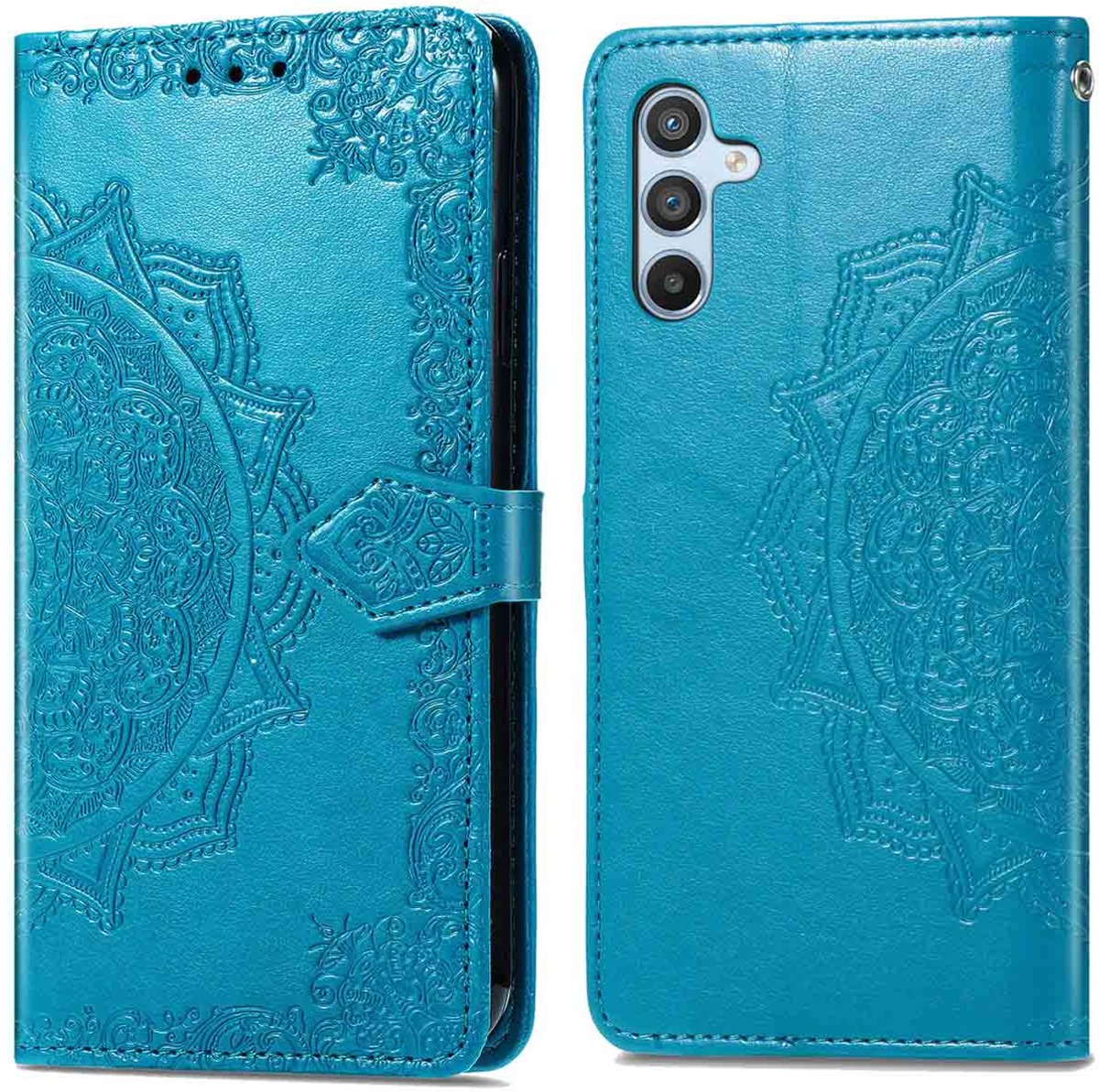 imoshion Hoesje - Geschikt voor Samsung Galaxy A34 (5G) - Mandala Bookcase - Turquoise