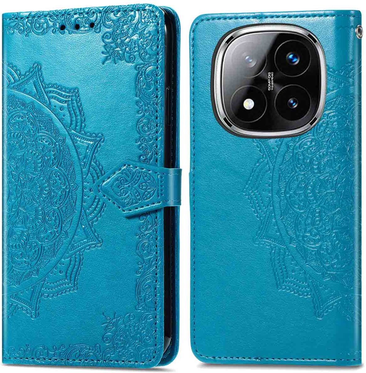 imoshion Hoesje - Geschikt voor Xiaomi Redmi Note 14 Pro 5G - Mandala Bookcase - Turquoise
