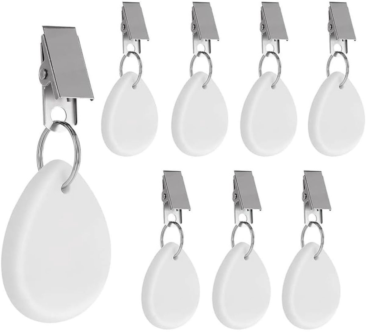 QTTVBTNA - 8 Stuks Tafelkleed Gewichten – Marmer Look Tafelkleedhangers met Clips – Decoratieve Tafelklemmen tegen Wegwaaien – Voor Buiten, Tuin, Picknick, Bruiloft en Feest – Wit
