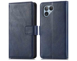 Étui Fairphone 5 avec porte-cartes - Bookcase de Luxe iMoshion - Bleu foncé