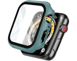 Hoesje Full Cover - Geschikt voor Apple Watch 4 / 5 / 6 / SE - 40 mm - Screen protector - Case/Cover - Donkergroen