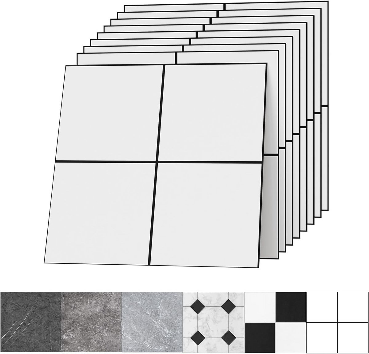 Duurzame Zelfklevende PVC Vloertegels Tegellook - 30 x 30 cm - Waterdicht voor Woonkamer, Keuken, Badkamer