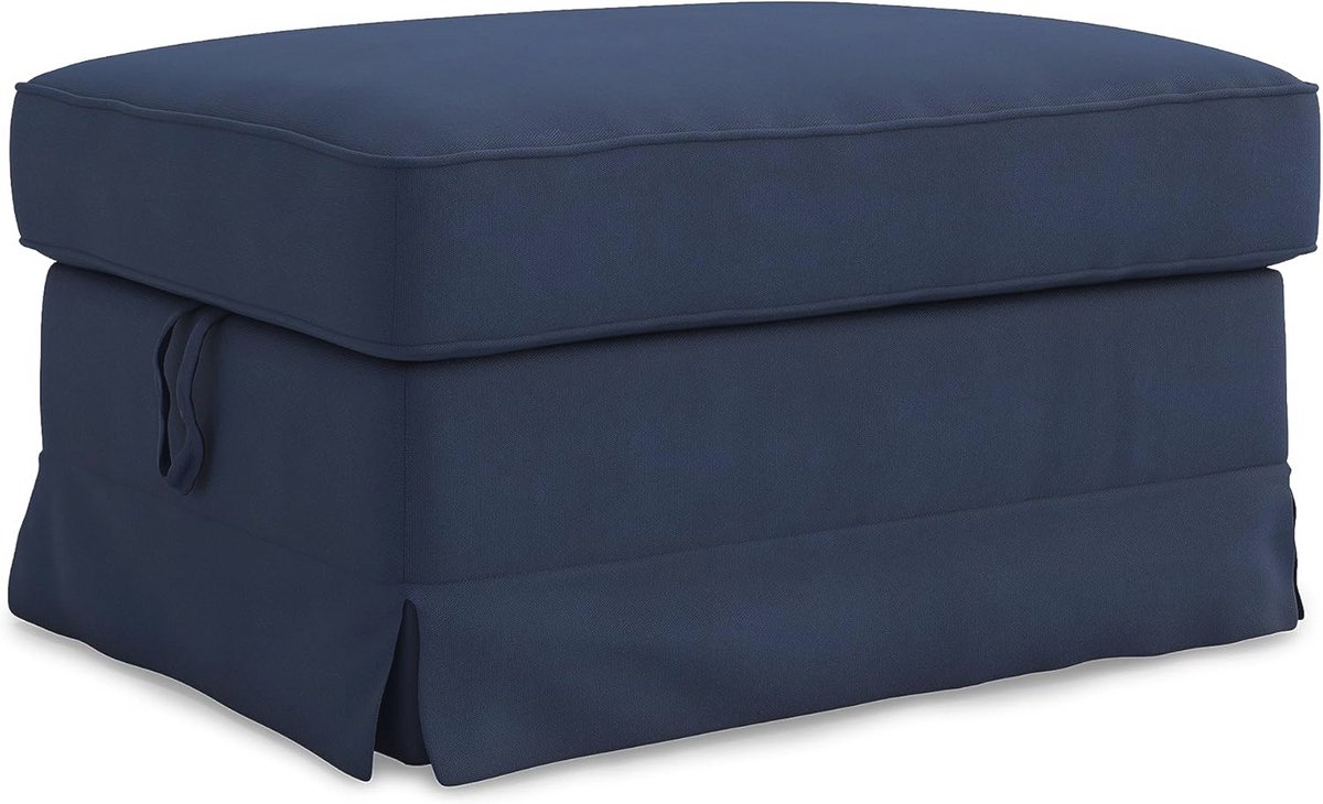 Vervangende Hoes voor Ektorp Voetenbank - Katoen, Blauw, 82 x 62 x 44 cm