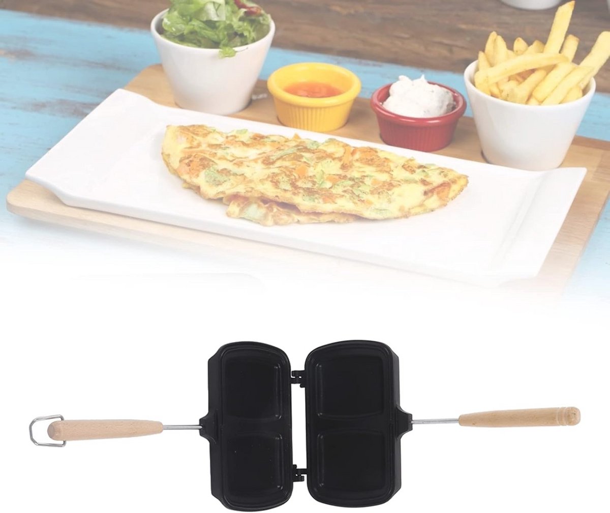 Dubbelzijdige Nonstick Sandwichmaker met Verwijderbare Handvatten