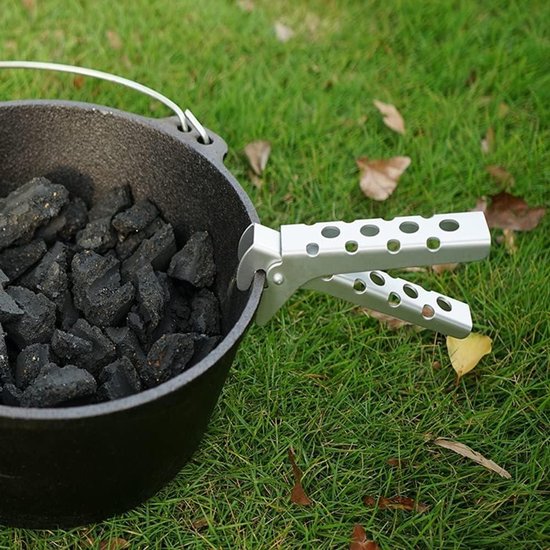 Pan Gripper Clip - Aluminium Komklem Camping Pot Houder - Buiten Koken Reis Accessoire — afbeelding 2