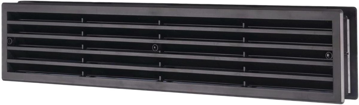 Ventilatierooster 450 x 92 mm - Zwart kunststof afvoerrooster voor deuren