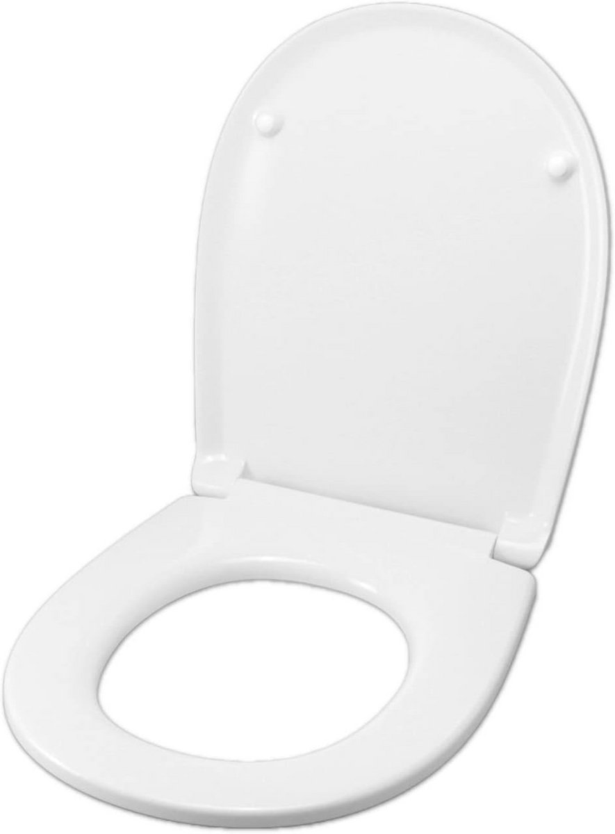 Toiletbril met Soft Close en RVS Scharnieren - Wit, Geschikt voor Monoblock Systemen
