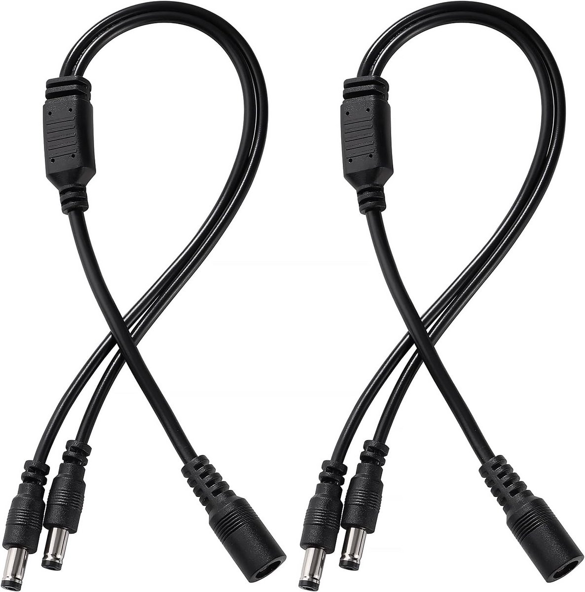 2 Stuks 5.5x2.1 mm 5-24 V DC Voedingssplitterkabel - 2-Weg DC Power Splitter voor CCTV, LED-Lichten en Routers
