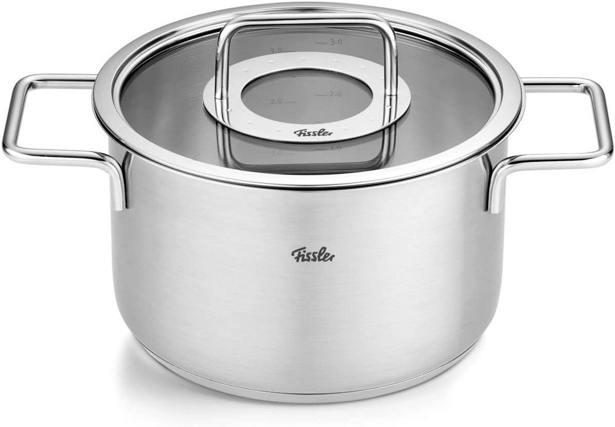 RVS Steelpan met Glazen Deksel - Inductie Geschikt - 20 cm Diameter