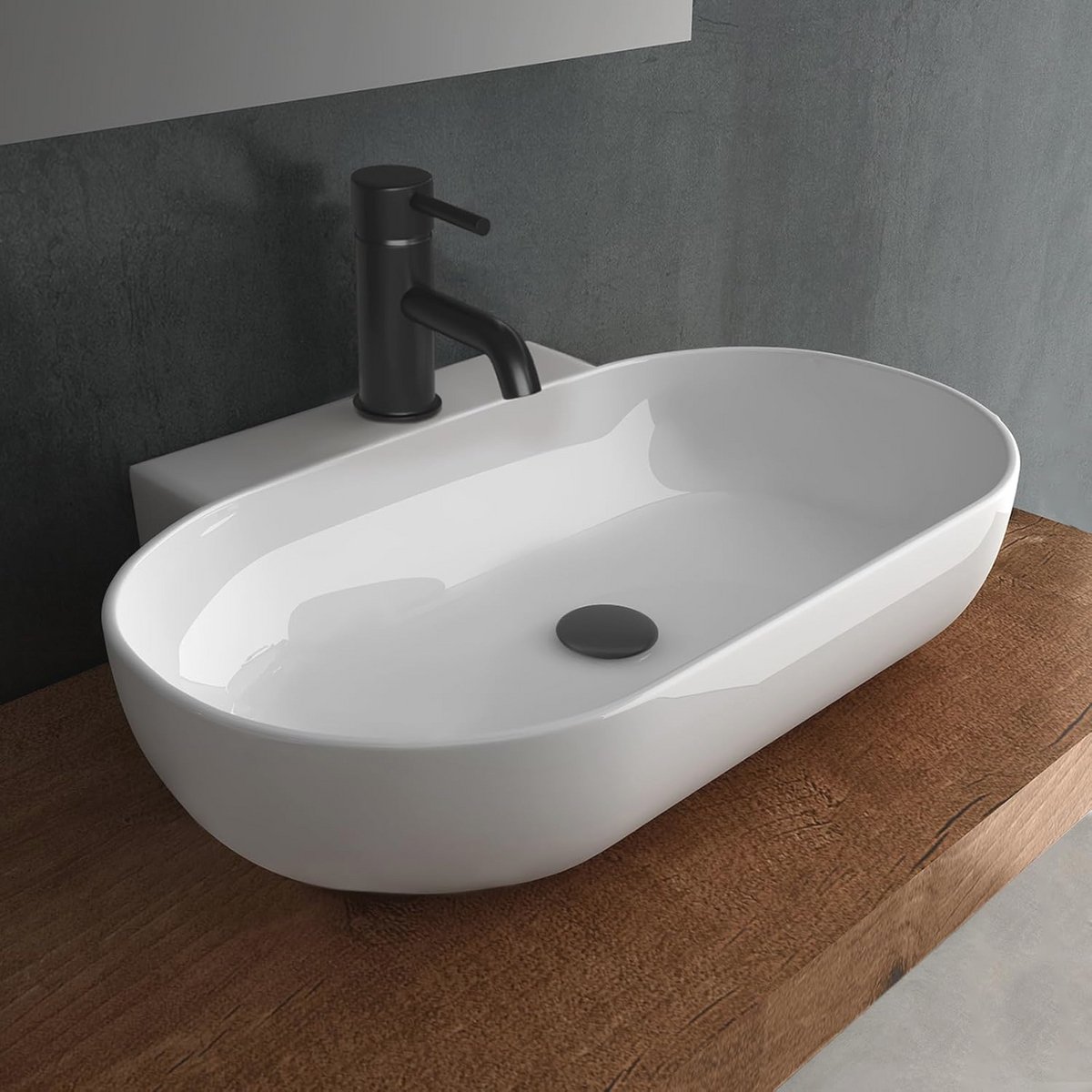 Ovale Wastafel voor Gastentoilet | Hangwastafel met Nano Coating