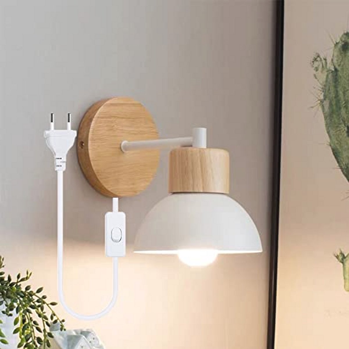 Wandlamp Hout E27 - Moderne Binnenverlichting voor Slaapkamer, Woonkamer, Keuken en Gang