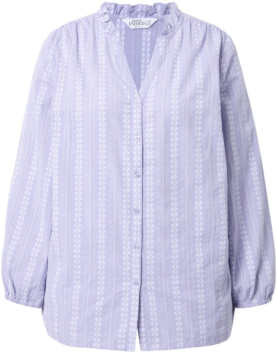 Studio Untold - Dames - Blouse losvallend model borduursel - Lavendel - Maat 42+