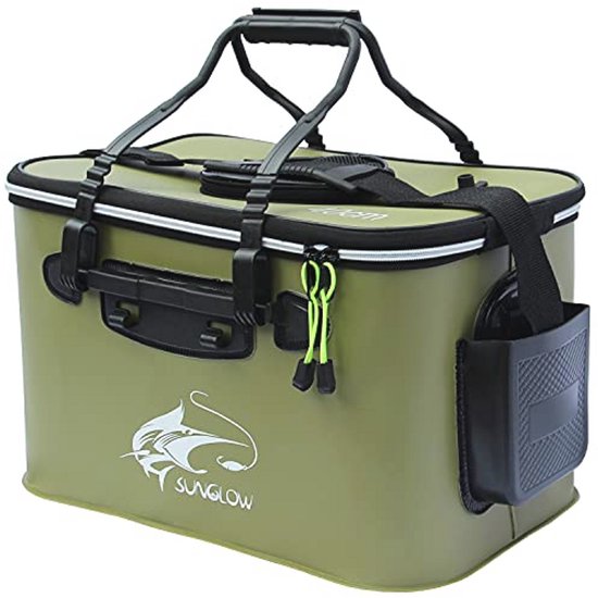 Seau à Poisson Pliable HuoBi 20L - Pompe à Oxygène USB, Pêche Camping Seau à Poisson Pliable HuoBi 20L - Pompe à Oxygène USB, Pêche Camping