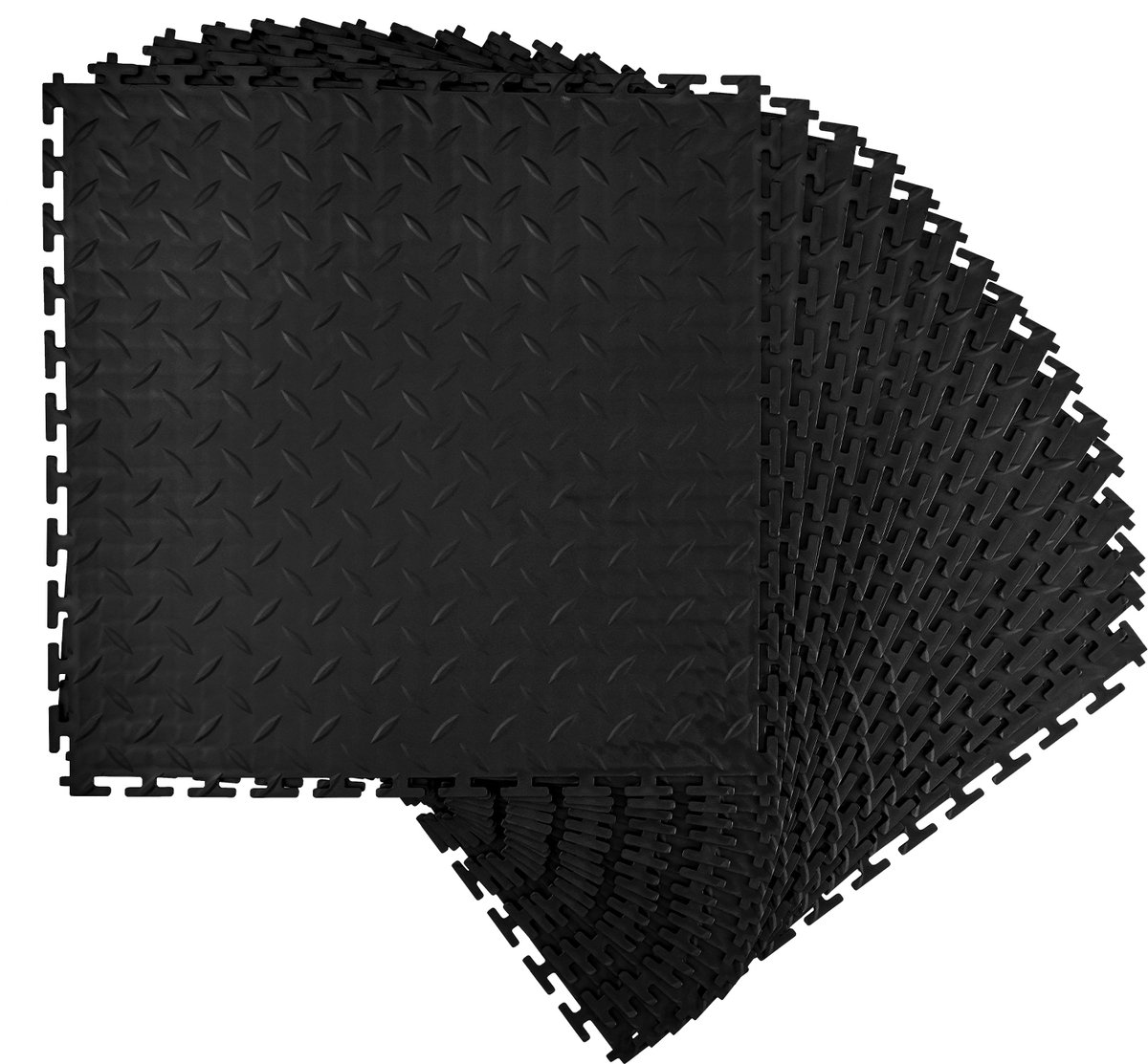 Insluitende Garagevloer Tegels, 16 Stuks 513 x 513 x 5 mm Modulaire Vloer, Diamantplaat An